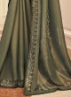 Mehendi Green Shimmer Silk Wedding Wear Saree