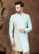 Zari Work Indo-Western In sky Blue Color