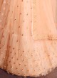 Light Orange Embroidered Lehenga Choli In Net