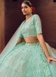 Net Embroidered Lehenga Choli In Sky Blue Color