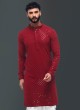 Maroon Sequins Embellished Indowestern Set