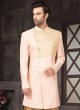 Stylish Pink Color Raw Silk Indo-Western