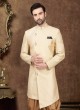 Cream Color Raw Silk Indo-Western