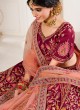 Burgundy And Peach Color Lehenga Choli