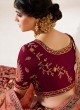 Burgundy And Peach Color Lehenga Choli