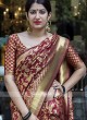 Maroon Weaved Saree