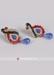 Stunning Red and Blue Earrings