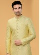 Light Green Thread Embroidered Indowestern Set For Men