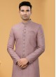 Onion Pink  And Off White Indowestern Set For Men