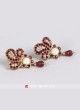 Red Pearl Drop Earrings