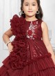 Stunning Maroon Multi Layered Gown