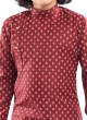 Cotton Printed Kurta Pajama In Maroon