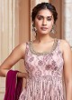 Designer Dusty Rose Pink Chiffon Palazzo Suit