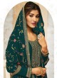 Georgette Rama Green Embroidered Dress Material