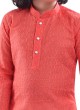 Festive Wear Dark Peach Color Kurta Pajama