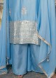 Palazzo Style Kurti Set In Sky Blue Color