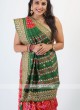 Red And Green Silk Saree