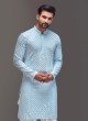 Firozi Cotton Silk Indowestern Set For Men