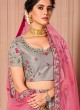 Wedding Wear Lehenga Choli In Grey Color