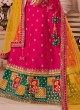 Green And Rani Pink Color Khatli Work Lehenga Choli