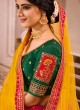 Green And Rani Pink Color Khatli Work Lehenga Choli