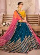 Mustard Yellow Nevy And Blue Lehenga Choli