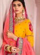 Festive Wear Lehenga Choli In Grey And Mustard Yellow Color