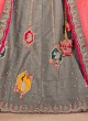 Festive Wear Lehenga Choli In Grey And Mustard Yellow Color