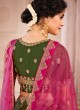 Mehendi Green And Pink lehenga Choli With Khatli Work