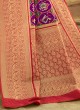 Purple Patola Saree With Contrast Blouse