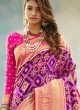 Banarasi Silk Woven Patola Saree In Purple Color