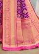 Banarasi Silk Woven Patola Saree In Purple Color