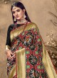 Wedding Wear Black Patola Printed Saree