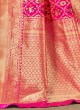 Patola Printed Saree In Deep PInk Color