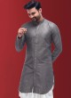 Grey Sequins Embroidered Indowestern Set