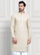 Cream Color Embroidered Dhoti Style Kurta Pajama