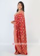 Red Bandhani Saree