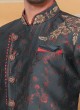 Brocade Silk Black Color Indowestern