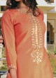Wedding Wear Orange Color Palazzo Suit