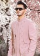 Jacket Style Indowestern Set In Onion Pink Color