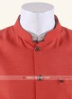 Traditional Orange Cotton Silk Nehru Jacket