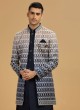 Blue Color Men Indowestern In Art Silk Fabric