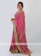 Rani Color Chiffon Bandhai Saree