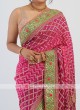 Rani Color Chiffon Bandhai Saree