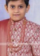 Pink Color Indo Western for Boys with Dupatta