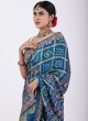 Peacock Blue Gajji Silk Gharchola Saree