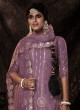 Lilac Soft Net Embroidered Dress Material
