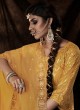Designer Soft Net Yellow Color Dress Material