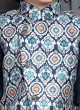 Fancy Printed Navy Blue Nehru Jacket Set