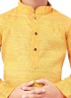 Yellow And White Color Kurta Pajama